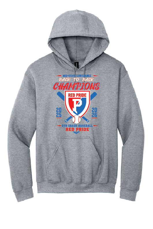 PCMS Baseball 8th Grade Mid-State Champs Hoodie