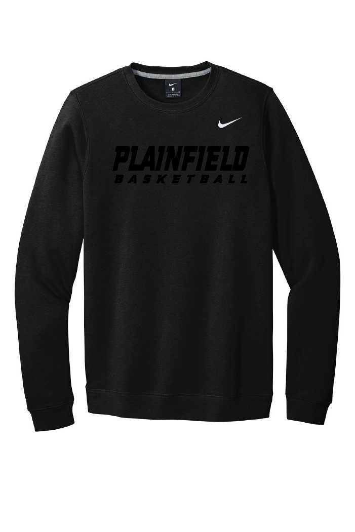 Plainfield Basketball Nike Crew Neck Black on Black