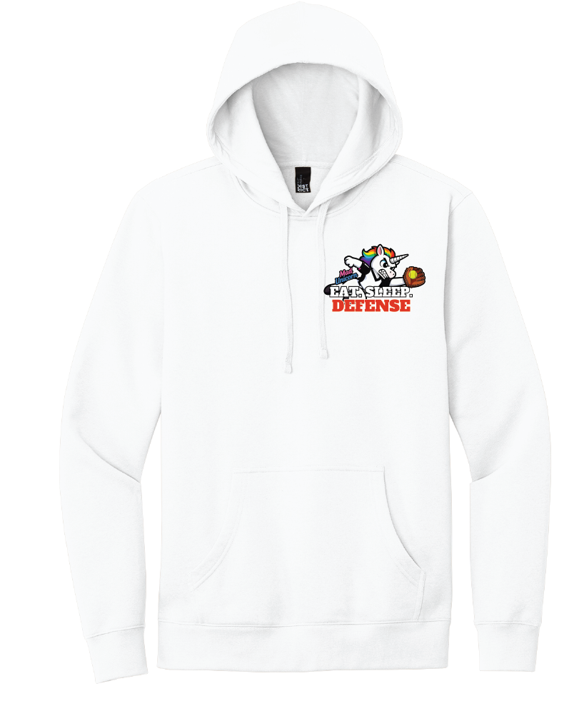 Mad Unicorn Eat Sleep Defense Hoodie Front Only