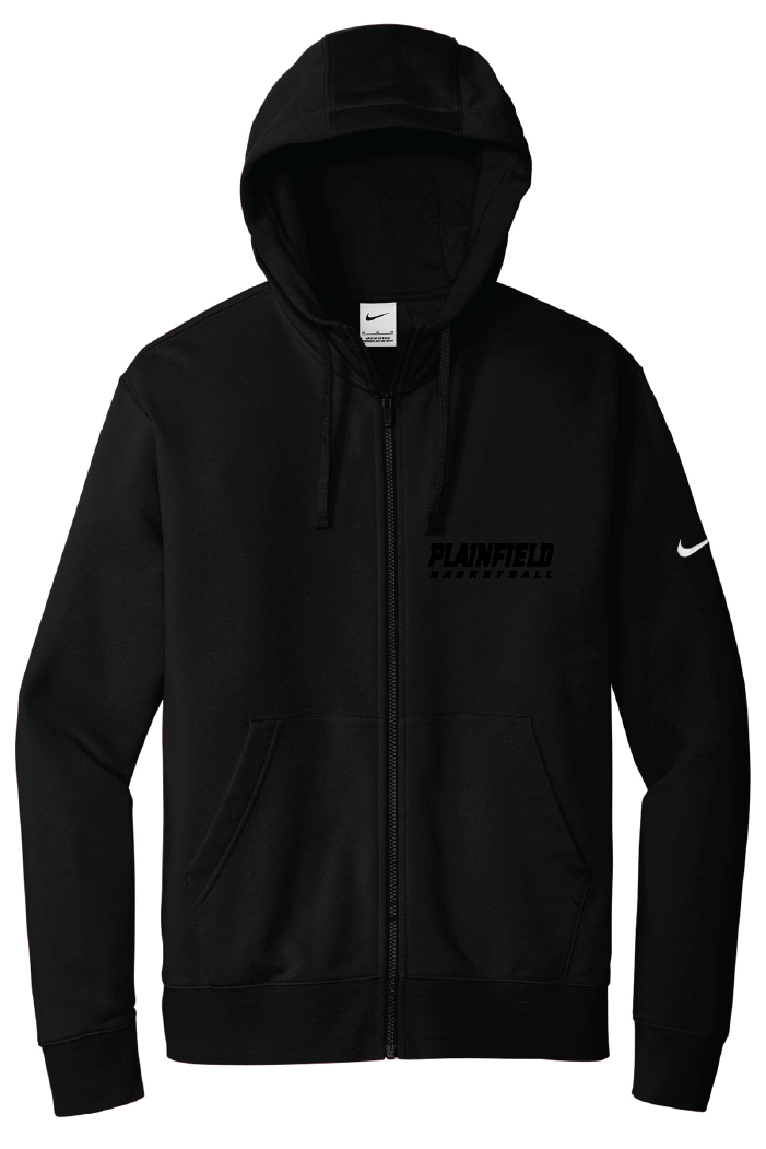 Plainfield Basketball Full Zip Hoodie Black on Black