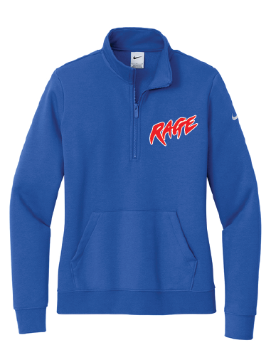 Rage Softball Nike Women's Club Fleece Sleeve Swoosh 1/2-Zip