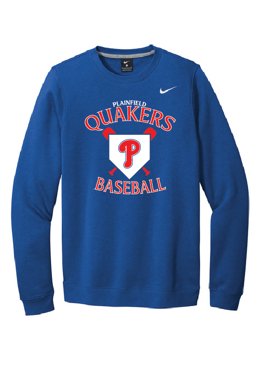 Plainfield Baseball Nike Crew Neck Fleece