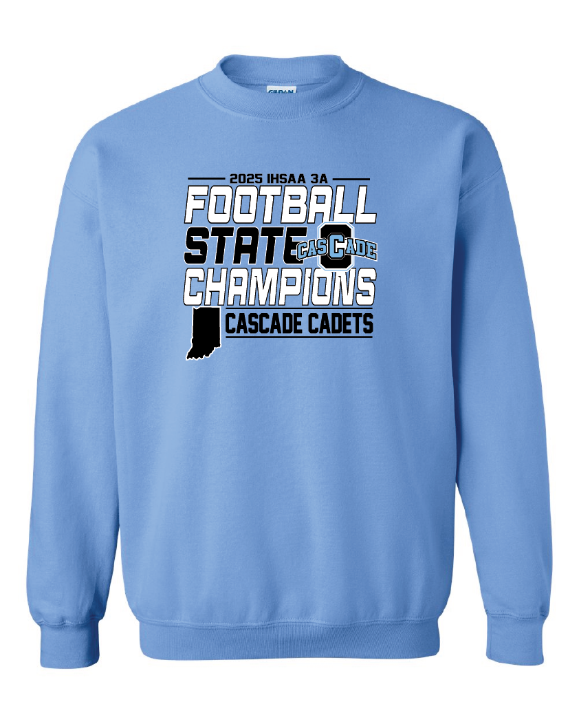 Cascade Football 2025 State Champions Crew Neck with ROSTER on back
