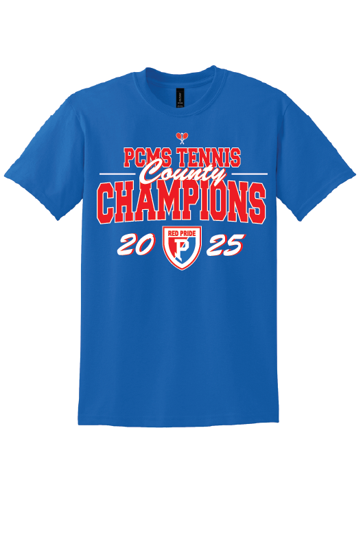 PCMS Tennis County Champs 50/50 Tee
