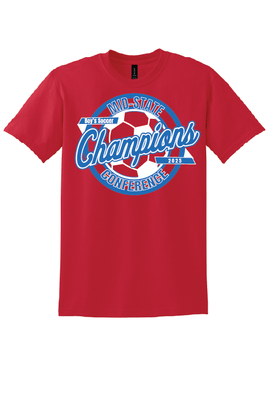 PCMS Boy's Soccer Conference Champs 2025 50/50 Tshirt
