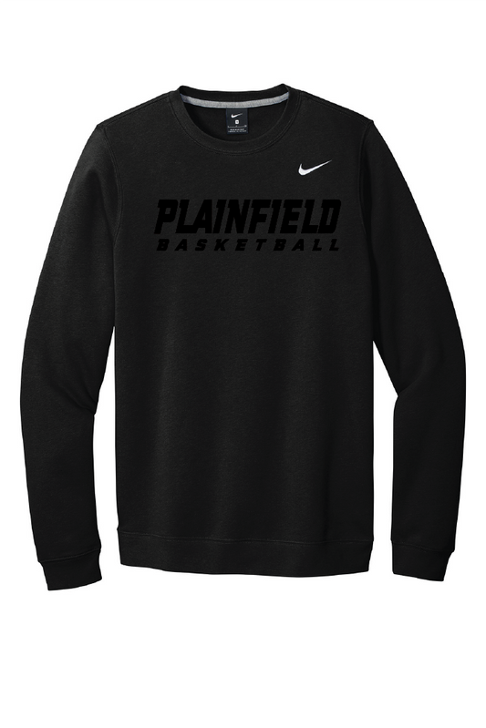 Plainfield Basketball Nike Crew Neck Black on Black