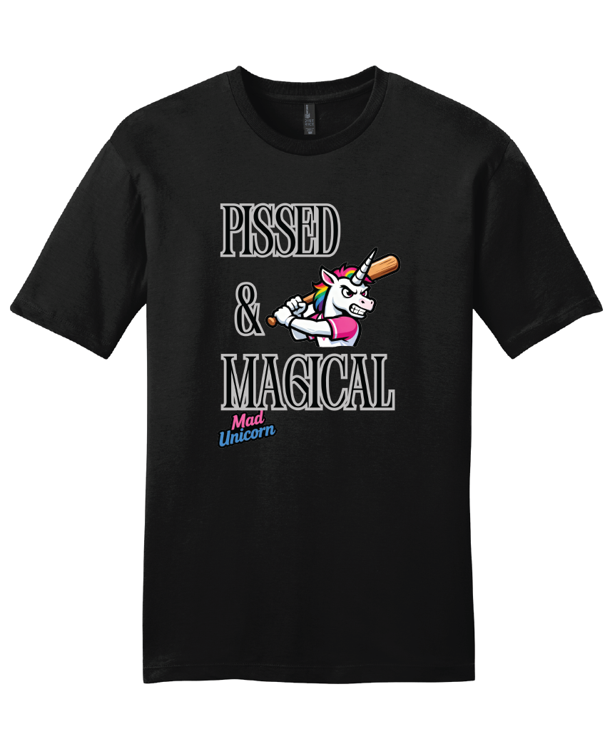 Mad Unicorn Pissed and Magical Front Only TShirt