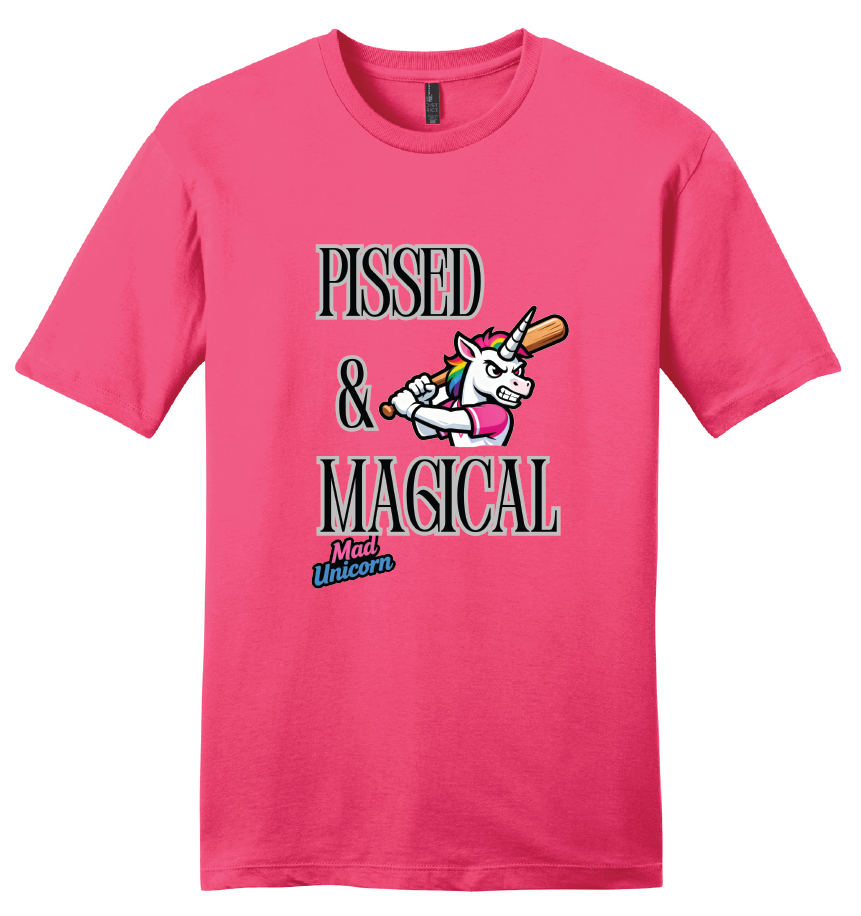 Mad Unicorn Pissed and Magical Front Only TShirt