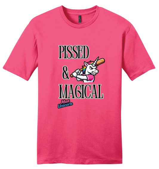 Mad Unicorn Pissed and Magical Front Only TShirt