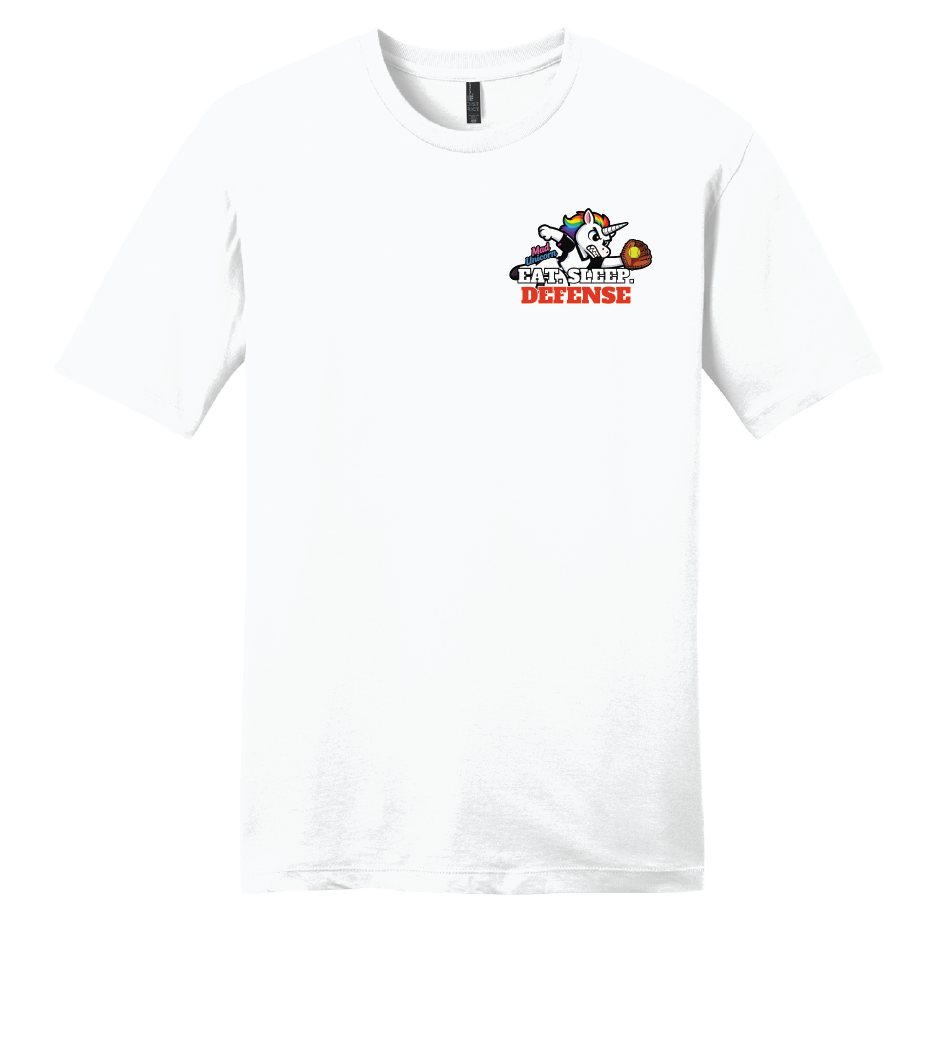 Mad Unicorn TShirt Eat Sleep Defense Front Only