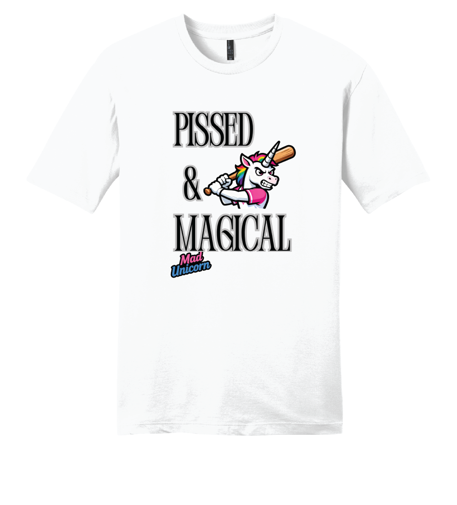 Mad Unicorn Pissed and Magical Front Only TShirt