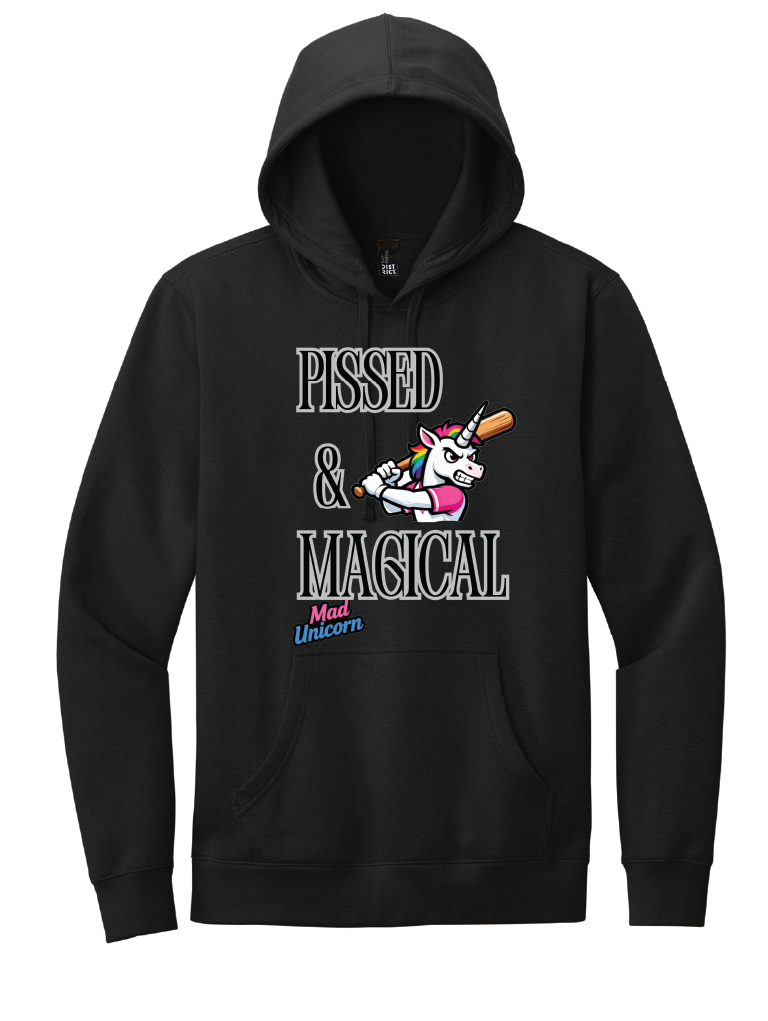 Mad Unicorn Pissed and Magical Front Only Hoodie