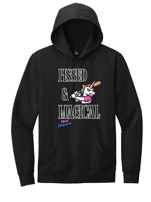 Mad Unicorn Pissed and Magical Front Only Hoodie