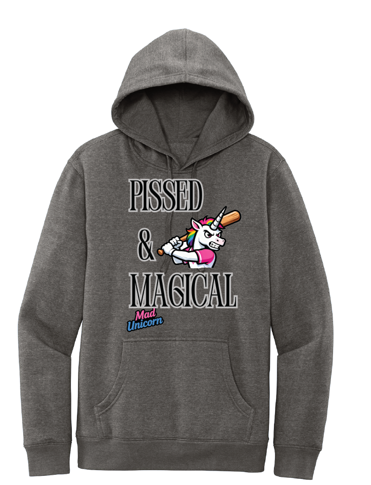 Mad Unicorn Pissed and Magical Front Only Hoodie