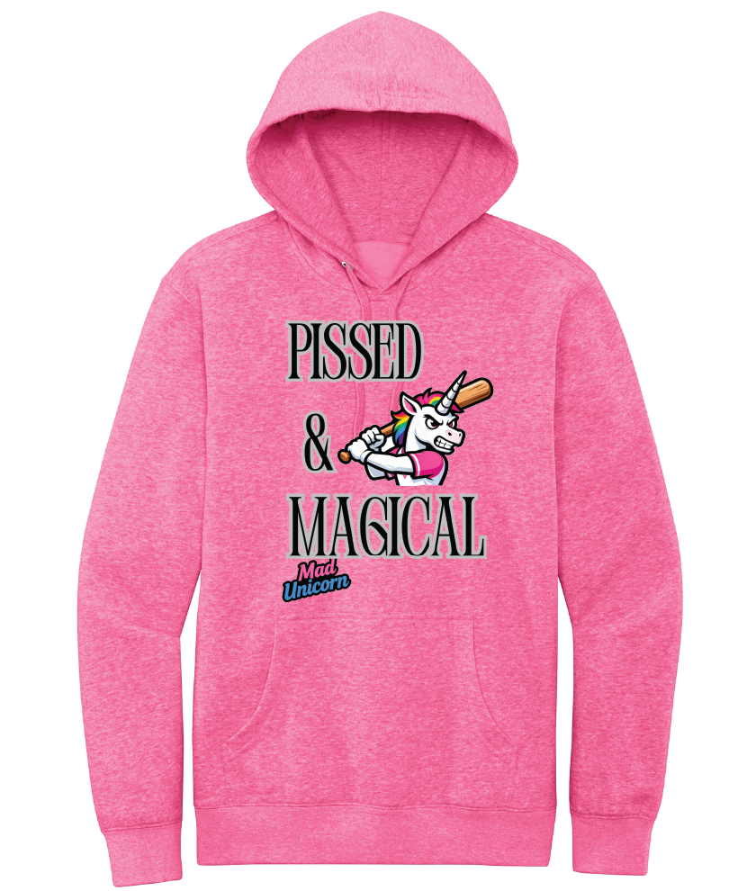 Mad Unicorn Pissed and Magical Front Only Hoodie