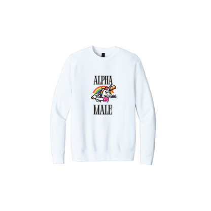 Mad Unicorn Alpha Male (Pissed and Magical Back) Crew Neck Fleece