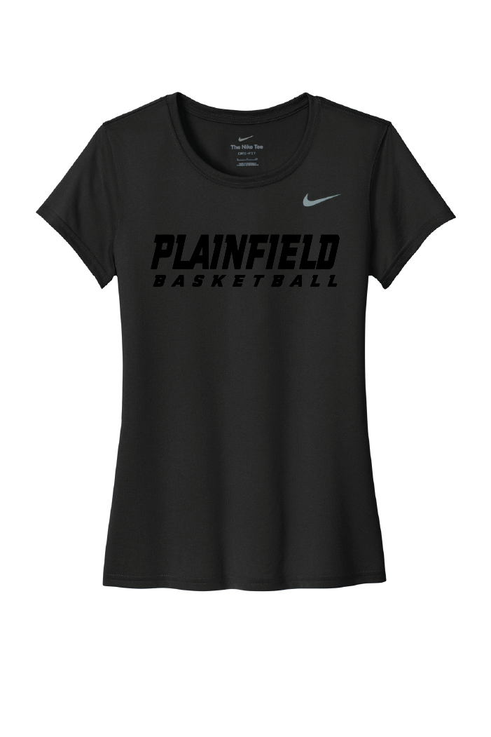 Plainfield Basketball Womens Legend Tshirt Black on Black