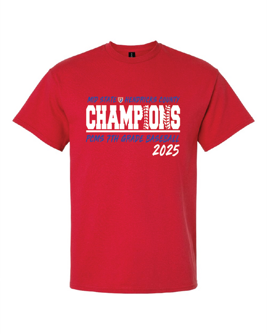 PCMS 2025 7th Grade Baseball Champions