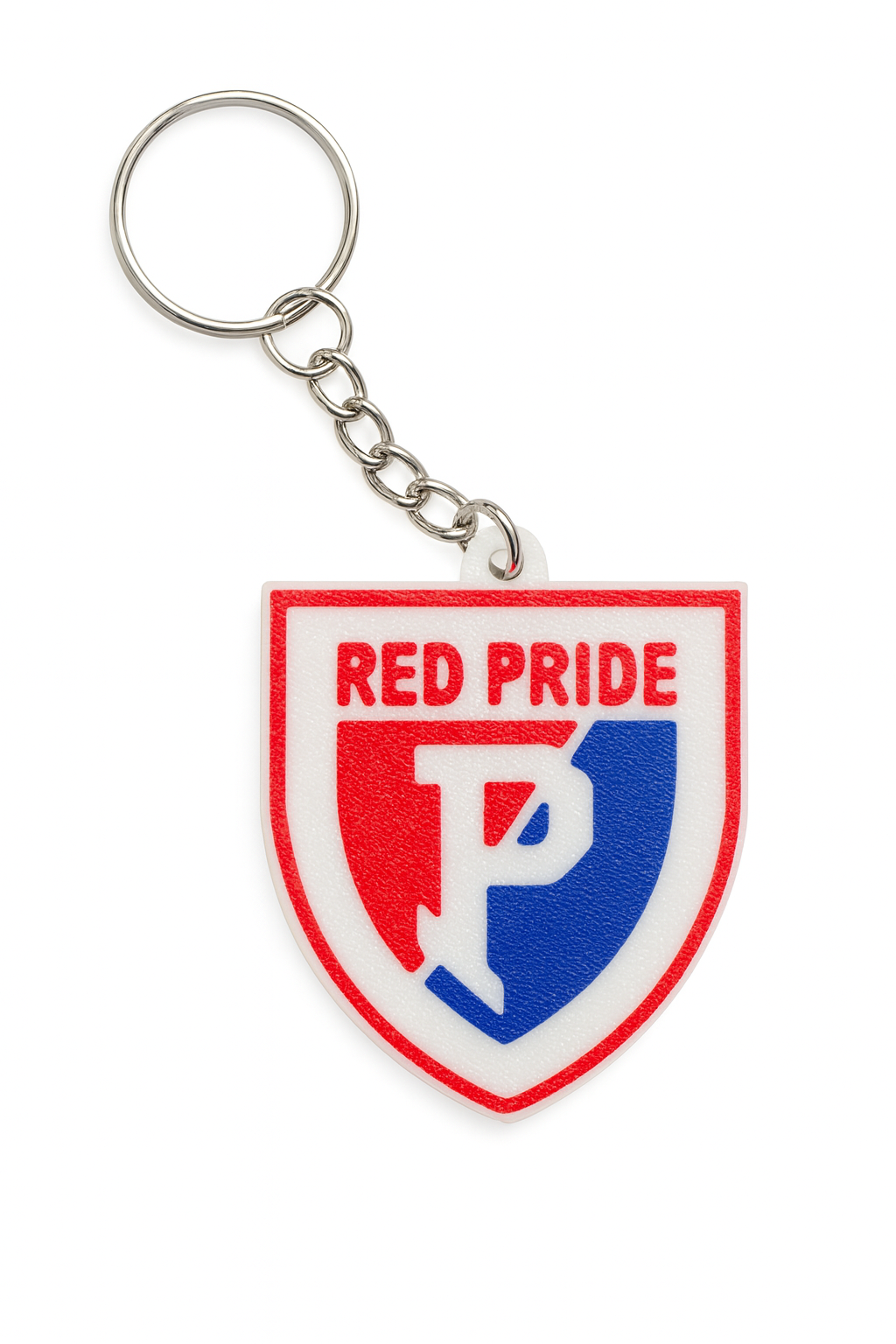 Plainfield Red Pride Shield Keychain